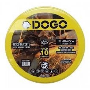 Disco de corte de 115 mm para metal Marca Dogo por 10 unidades