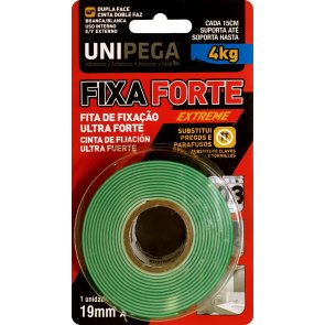 Cinta doble faz trasparente de 19 mm de ancho 2 mts de largo y 1 mm de espesor EXTREME