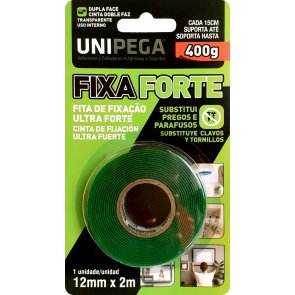 Cinta Doble Faz Unipega de 12 mm por 2 mts